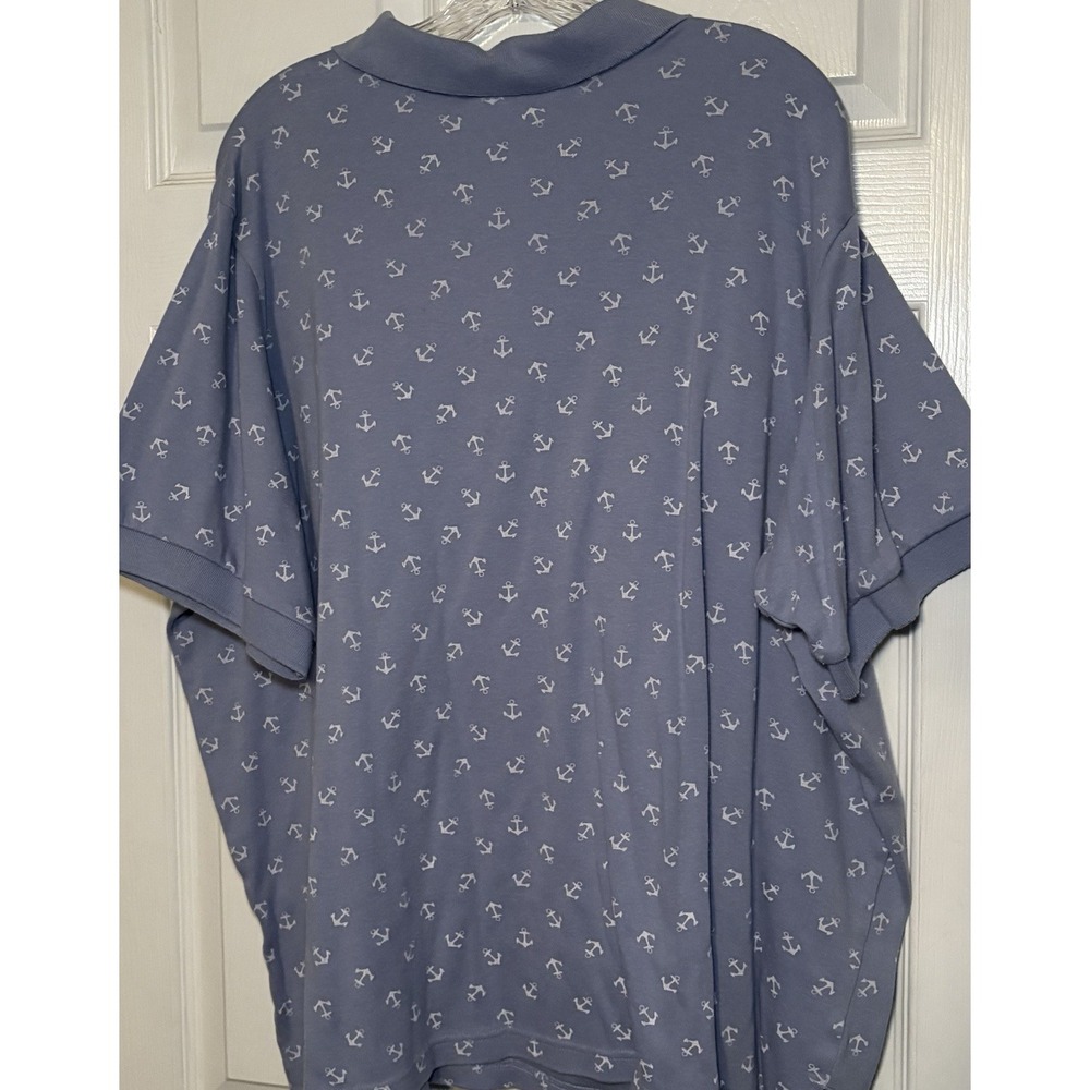 Roman's Women's Polo Anchor Violet Anchor Print Size 2XL - Picture 3 of 4